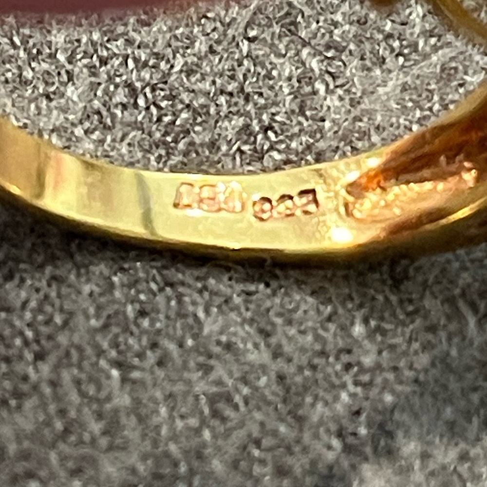 Gold Overlay Sterling Sapphire Ring-7.75 - Picture 4 of 9